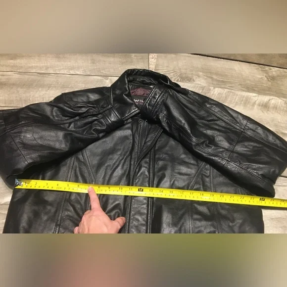 Wilsons Leather Flight Black Bomber Men’s Jacket 80’s 90's Vintage Size XLarge - Picture 4 of 12